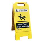 Caution Wet Floor/Cuidado Piso Mojado Floor Sign - Bilingual